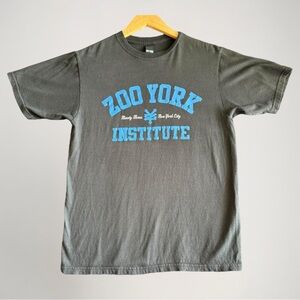 Zoo York Institute T-Shirt Mens Sm Black Blue Graphic Skater Core NYC Streetwear